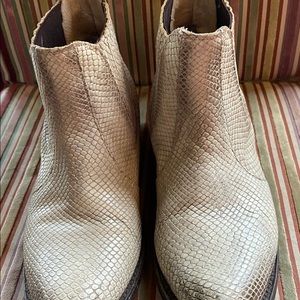 Super cool snakeskin booties
